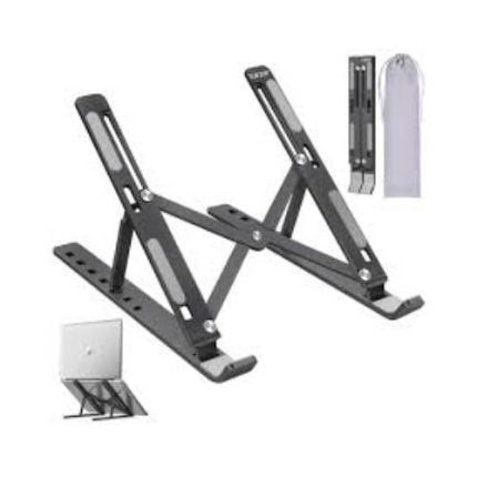 Metal Body Laptop Stand | Adjustable Portable Durable | 24×4.5cm Folded / 24×16.5cm Opened
